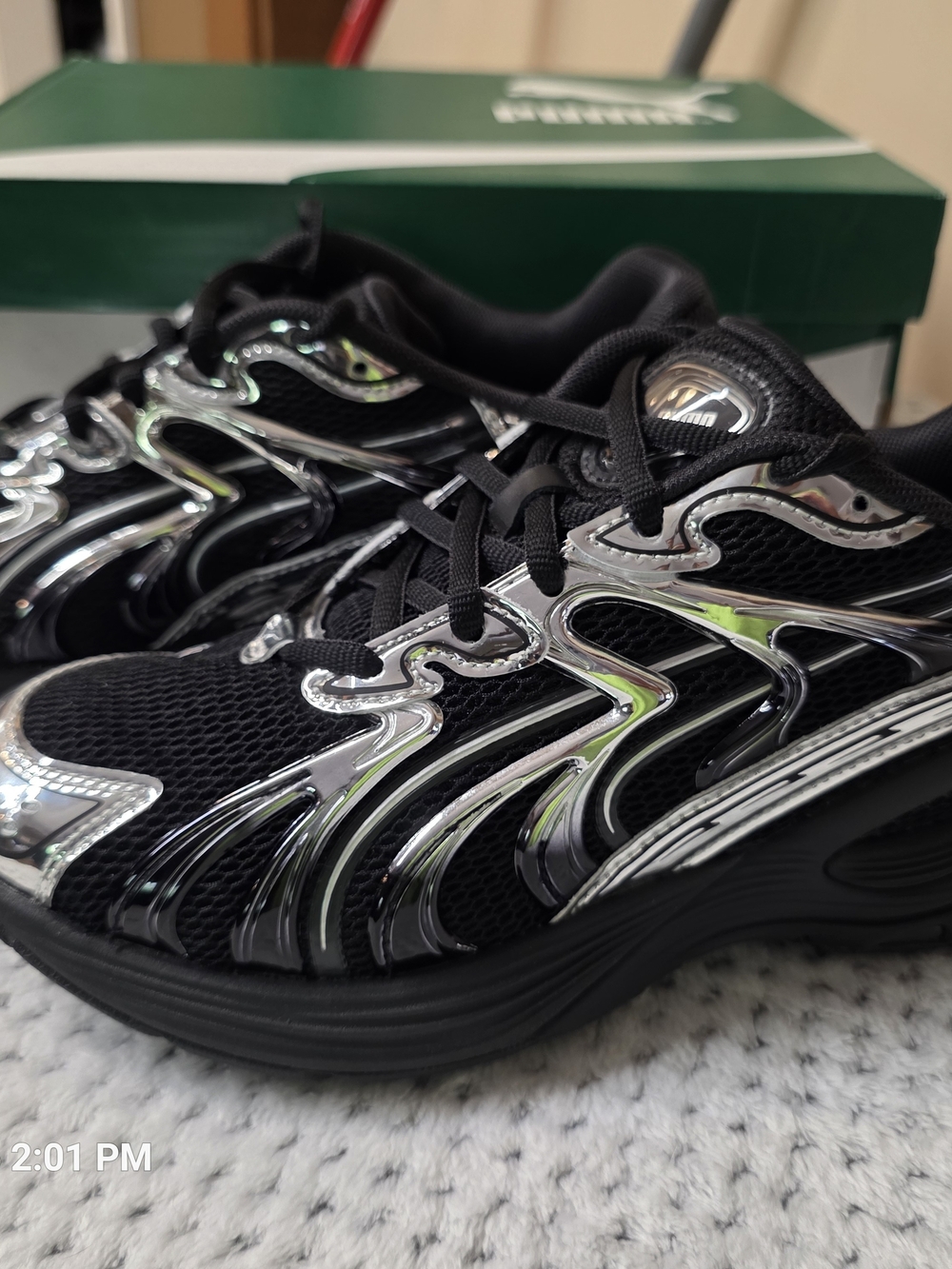 Puma Inverse Dimension Women's Black Sneakers with Chrome Accents